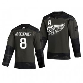 Wholesale Cheap Detroit Red Wings #8 Justin Abdelkader Adidas 2019 Veterans Day Men\'s Authentic Practice NHL Jersey Camo