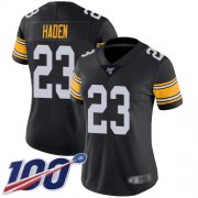 Wholesale Cheap Nike Steelers #23 Joe Haden Black Alternate Women's Stitched NFL 100th Season Vapor Limited Jersey