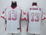 Wholesale Cheap Nike Giants #13 Odell Beckham Jr White Women's Stitched NFL Elite Drift Fashion Jersey