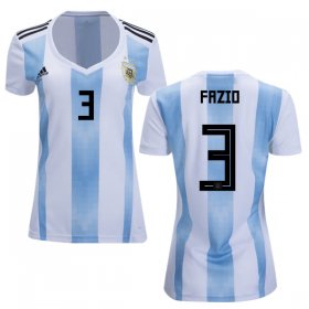 Wholesale Cheap Women\'s Argentina #3 Fazio Home Soccer Country Jersey
