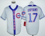 Wholesale Cheap Cubs #17 Kris Bryant Grey Cooperstown Stitched MLB Jersey