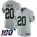 Wholesale Cheap Nike Raiders #20 Damon Arnette Silver Men's Stitched NFL Limited Inverted Legend 100th Season Jersey