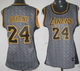 Wholesale Cheap Los Angeles Lakers #24 Kobe Bryant Gray Static Fashion Womens Jersey