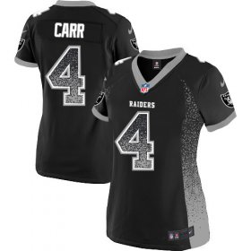 Wholesale Cheap Nike Raiders #4 Derek Carr Black Women\'s Stitched NFL Elite Drift Fashion Jersey