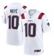 Cheap Mens New England Patriots #10 Drake Maye Nike White Vapor Untouchable Limited Jersey