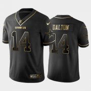 Wholesale Cheap Men's Dallas Cowboys #14 Andy Dalton Golden Black Jersey