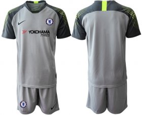 Wholesale Cheap Chelsea Blank Grey Goalkeeper Soccer Club Jersey