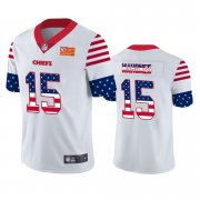 Wholesale Cheap Kansas City Chiefs #15 Patrick Mahomes White Men's Nike Team Logo USA Flag Vapor Untouchable Limited NFL Jersey