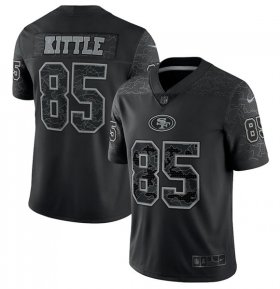 Wholesale Cheap Men\'s San Francisco 49ers #85 George Kittle Black Reflective Limited Stitched Football Jersey
