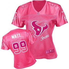 Wholesale Cheap Nike Texans #99 J.J. Watt Pink Women\'s Fem Fan NFL Game Jersey