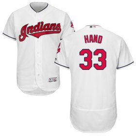 Wholesale Cheap Indians #33 Brad Hand White Flexbase Authentic Collection Stitched MLB Jersey