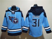 Wholesale Men's Tennessee Titans #31 Kevin Byard Blue Lace-Up Pullover Hoodie