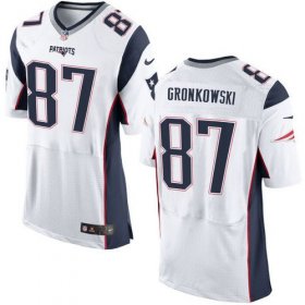 Wholesale Cheap Nike Patriots #87 Rob Gronkowski White Men\'s Stitched NFL New Elite Jersey