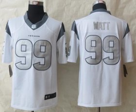 Wholesale Cheap Nike Texans #99 J.J. Watt White Men\'s Stitched NFL Limited Platinum Jersey
