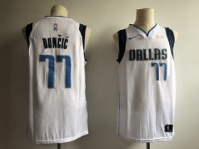 Wholesale Cheap Men\'s Dallas Mavericks #77 Luka Doncic White Swingman Stitched NBA Jersey