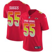 Wholesale Cheap Nike Ravens #55 Terrell Suggs Red Youth Stitched NFL Limited AFC 2018 Pro Bowl Jersey