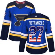 Wholesale Cheap Adidas Blues #27 Alex Pietrangelo Blue Home Authentic USA Flag Women's Stitched NHL Jersey