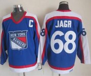 Wholesale Cheap Rangers #68 Jaromir Jagr Blue/White CCM Throwback Stitched NHL Jersey