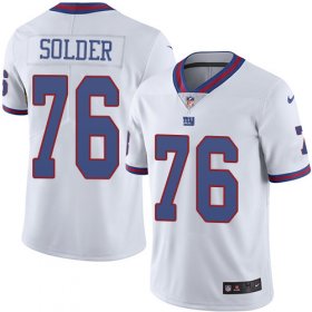 Wholesale Cheap Nike Giants #76 Nate Solder White Men\'s Stitched NFL Limited Rush Jersey