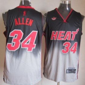 Wholesale Cheap Miami Heat #34 Ray Allen Black/Gray Fadeaway Fashion Jersey