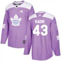 Wholesale Cheap Adidas Maple Leafs #43 Nazem Kadri Purple Authentic Fights Cancer Stitched Youth NHL Jersey