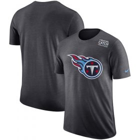 Wholesale Cheap NFL Men\'s Tennessee Titans Nike Anthracite Crucial Catch Tri-Blend Performance T-Shirt