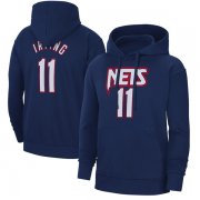 Wholesale Cheap Men's Brooklyn Nets #11 Kyrie Irving 2022 Navy Pullover Hoodie