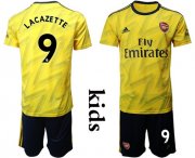 Wholesale Cheap Arsenal #9 Lacazette Away Kid Soccer Club Jersey