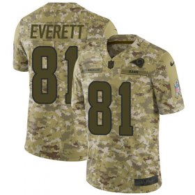 Wholesale Cheap Nike Rams #81 Gerald Everett Camo Men\'s Stitched NFL Limited 2018 Salute To Service Jersey