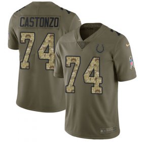 Wholesale Cheap Nike Colts #74 Anthony Castonzo Olive/Camo Men\'s Stitched NFL Limited 2017 Salute To Service Jersey