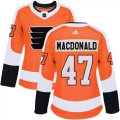 Wholesale Cheap Adidas Flyers #47 Andrew MacDonald Orange Home Authentic Women's Stitched NHL Jersey