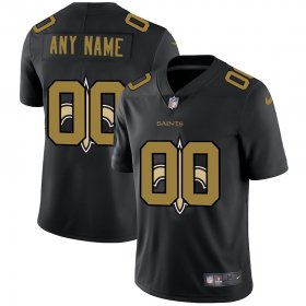 Wholesale Cheap New Orleans Saints Custom Men\'s Nike Team Logo Dual Overlap Limited NFL Jersey Black