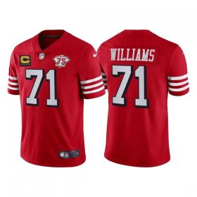 Wholesale Cheap Men\'s San Francisco 49ers #71 Trent Williams Red 75th Anniversary With C Patch Vapor Untouchable Limited Stitched Football Jersey