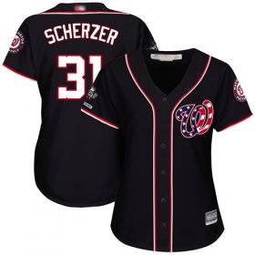 Wholesale Cheap Nationals #31 Max Scherzer Navy Blue Alternate 2019 World Series Champions Women\'s Stitched MLB Jersey