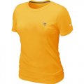 Wholesale Cheap Women's Nike Minnesota Vikings Chest Embroidered Logo T-Shirt Yellow