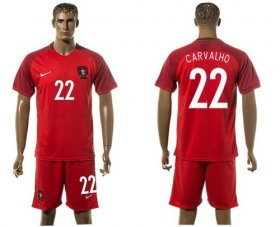 Wholesale Cheap Portugal #22 Carvalho Home Soccer Country Jersey