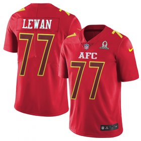 Wholesale Cheap Nike Titans #77 Taylor Lewan Red Men\'s Stitched NFL Limited AFC 2017 Pro Bowl Jersey