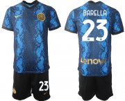 Wholesale Cheap Men 2021-2022 Club Inter Milan home blue 23 Nike Soccer Jersey