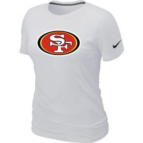 Wholesale Cheap Women\'s Nike San Francisco 49ers Logo NFL T-Shirt White