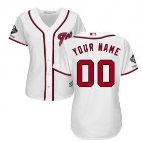 Wholesale Cheap Washington Nationals Majestic Women\'s 2019 World Series Champions Home Official Cool Base Custom Jersey White