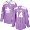 Wholesale Cheap Adidas Maple Leafs #14 Dave Keon Purple Authentic Fights Cancer Stitched NHL Jersey