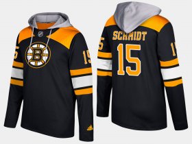Wholesale Cheap Bruins #15 Milt Schmidt Black Name And Number Hoodie