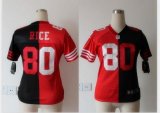 Wholesale Cheap Nike 49ers #80 Jerry Rice Black/Red Women's Stitched NFL Elite Split Jersey