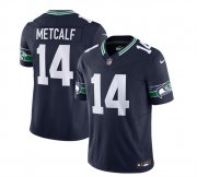 Wholesale Cheap Men's Seattle Seahawks #14 DK Metcalf 2023 F.U.S.E. Navy Limited Football Stitched Jersey
