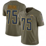 Wholesale Cheap Nike Chargers #75 Bryan Bulaga Olive Men's Stitched NFL Limited 2017 Salute To Service Jersey