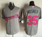 Wholesale Cheap Royals #35 Eric Hosmer Grey New Cool Base Mother's Day Stitched MLB Jersey