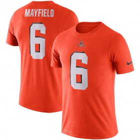 Wholesale Cheap Cleveland Browns #6 Baker Mayfield Nike Player Pride 3.0 Performance Name & Number T-Shirt Orange
