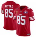 Cheap Men's San Francisco 49ers #85 George Kittle Red 2024 F.U.S.E. Super Bowl LVIII Patch And 4-star C Patch Vapor Untouchable Limited Football Stitched Jersey