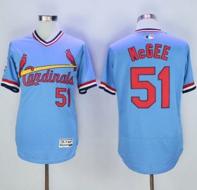 Wholesale Cheap Cardinals #51 Willie McGee Light Blue Flexbase Authentic Collection Cooperstown Stitched MLB Jersey