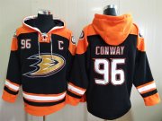 Wholesale Cheap Men's Hockey Anaheim Ducks #96 Charlie Conway Black Hoodie